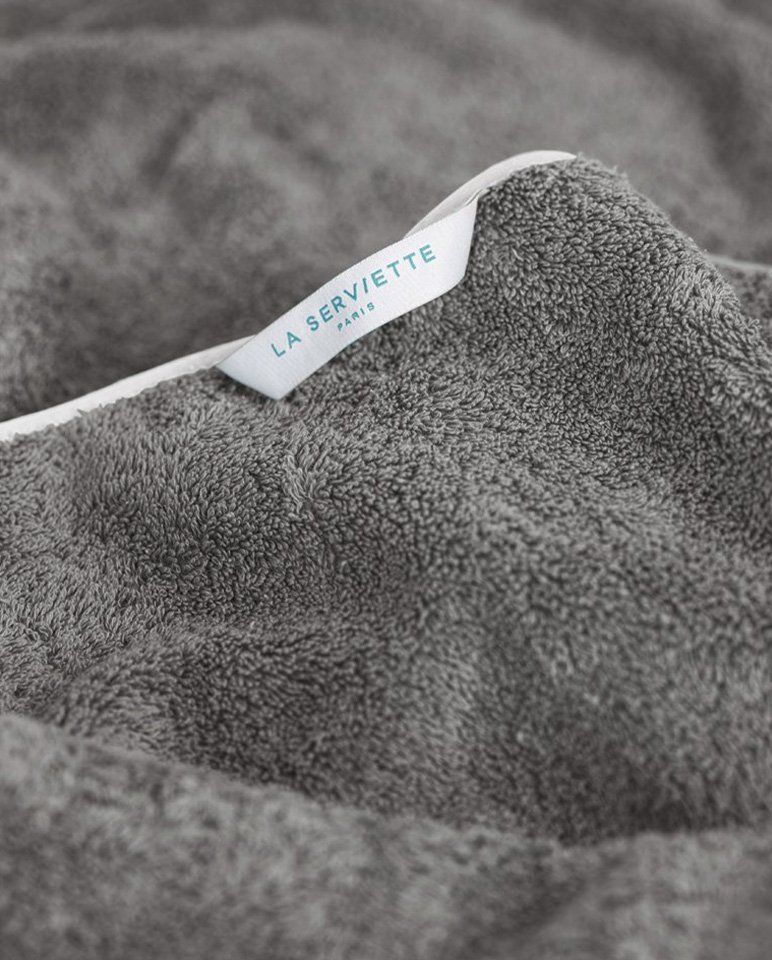 Serviette de bain | Gris Liseré Blanc
