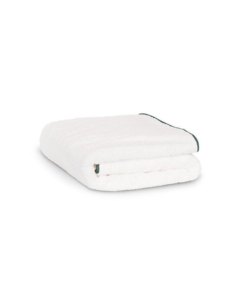 Serviette de bain | Blanc Liseré Vert Anglais