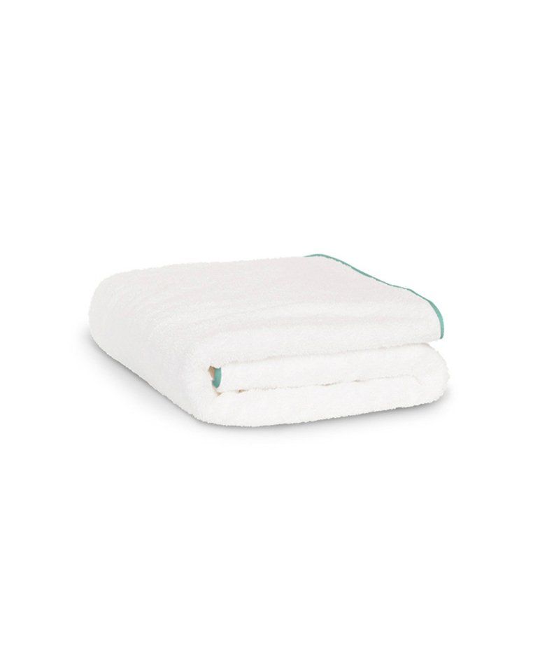 Serviette de bain | Blanc Liseré Bleu Givré