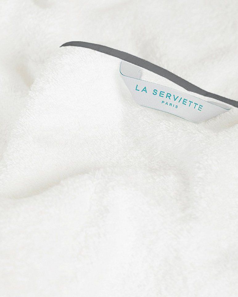 Serviette de bain | Blanc Liseré Gris Orage