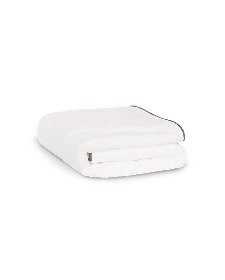 Serviette de bain | Blanc Liseré Gris Orage