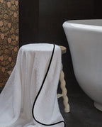 Bath Towel | White with Black Border