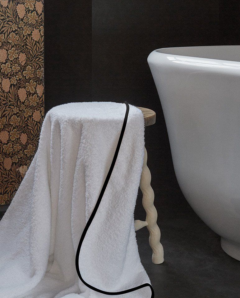 Serviette de bain | Blanc Liseré Noir