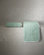 Bath Towel | Opal Green with White Border