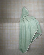 Bath Towel | Opal Green with White Border