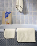Pair of hand or face towels | Ivory Black Border