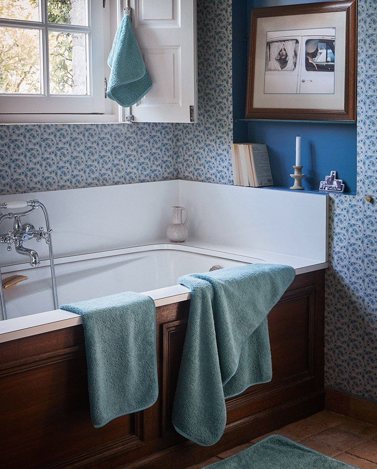 Paire de serviettes mains ou visage | Bleu Chardin