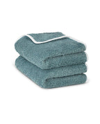 Paire de serviettes mains ou visage | Bleu Chardin Liseré Blanc