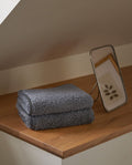 Pair of hand or face towels | Grey with Storm Grey Border
