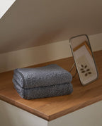 Pair of hand or face towels | Grey with Storm Grey Border