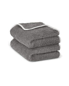 Paire de serviettes mains ou visage | Gris Liseré Blanc