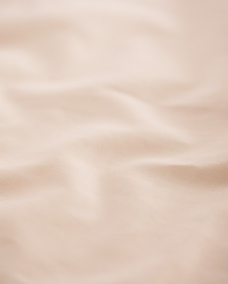 Paire de taies d'oreiller Percale de coton | Nude Liseré Blanc