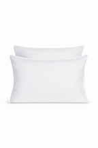 Pair of Cotton Percale Pillowcases | White with White Trim