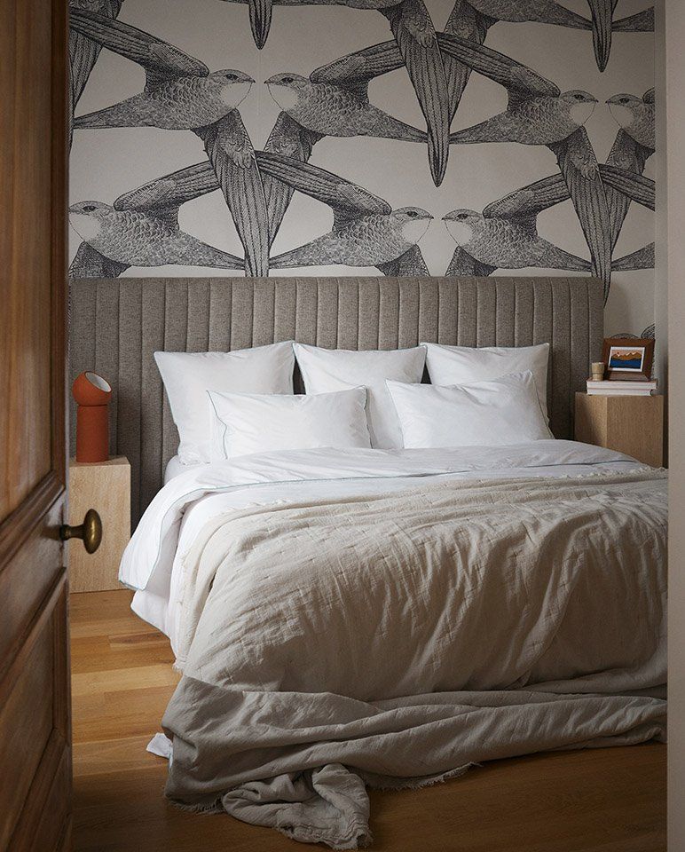 Paire de taies d'oreiller Percale de coton | Blanc Liseré Bleu Givré