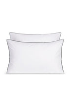 Paire de taies d'oreiller Percale de coton | Blanc Liseré Noir