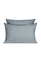 Paire de taies d'oreiller Percale de coton | Gris Liseré Noir