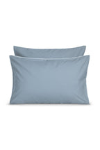 Cotton Percale Pillowcase Pair | Grey with White Trim