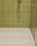 Striped bath mat | Arbois Beige / Chocolate