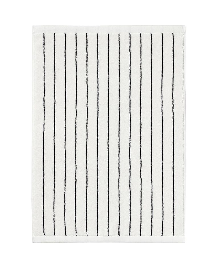 Tapis de bain à rayures | Blanc Lutèce / Noir