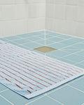 Striped Bath Mat | Aegean Blue / Burgundy