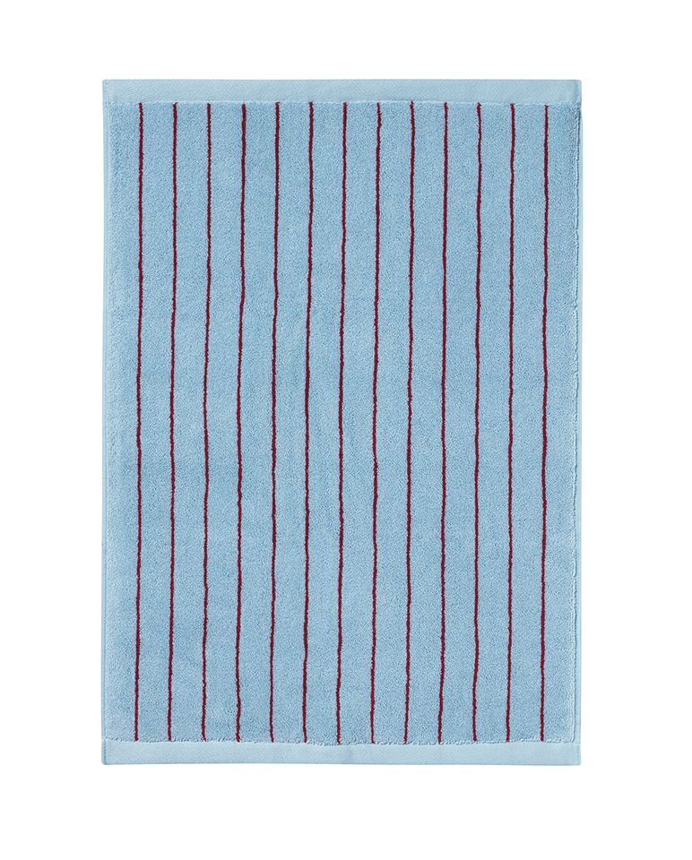Tapis de bain à rayures | Bleu Égée / Bordeaux