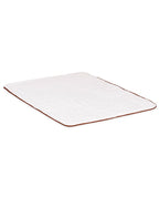 Tapis de bain | Blanc Liseré Brun Auburn