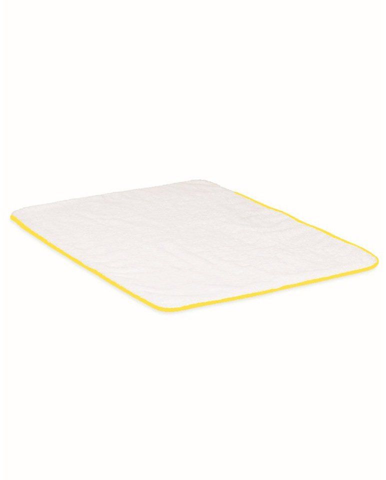 Bath Mat | White Mimosa Yellow Border