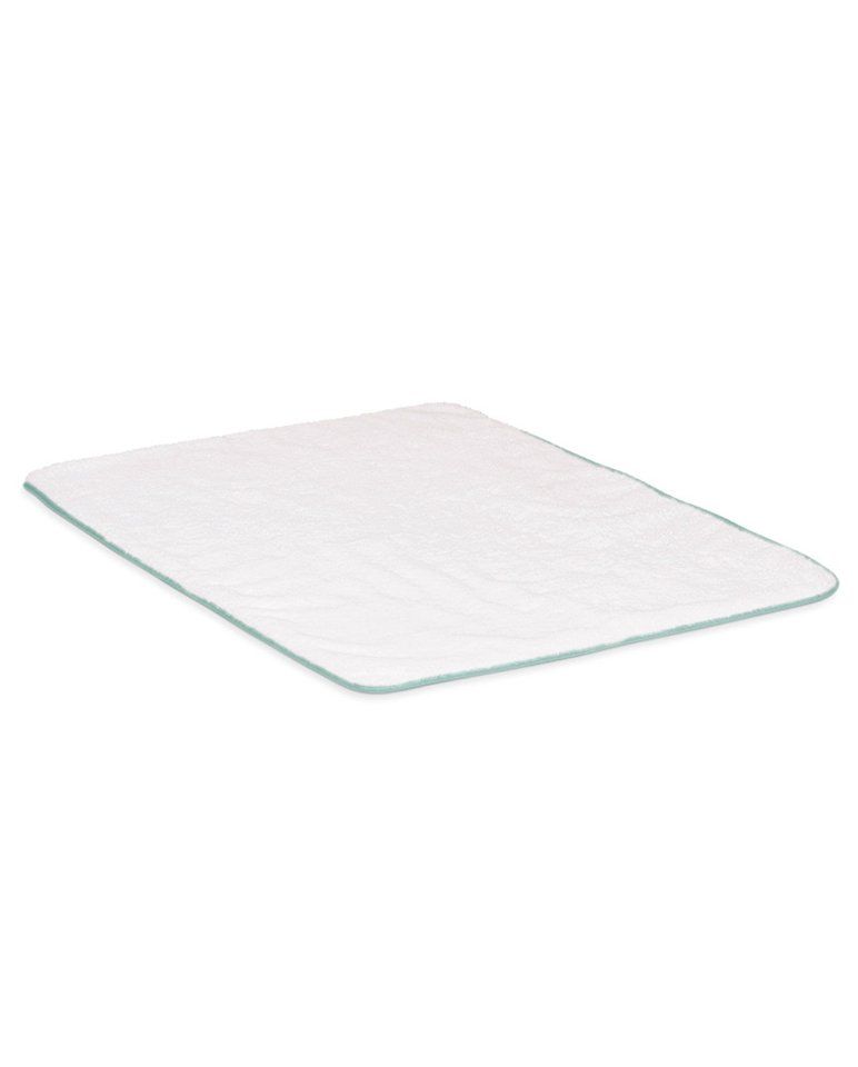 Tapis de bain | Blanc Liseré Bleu Givré
