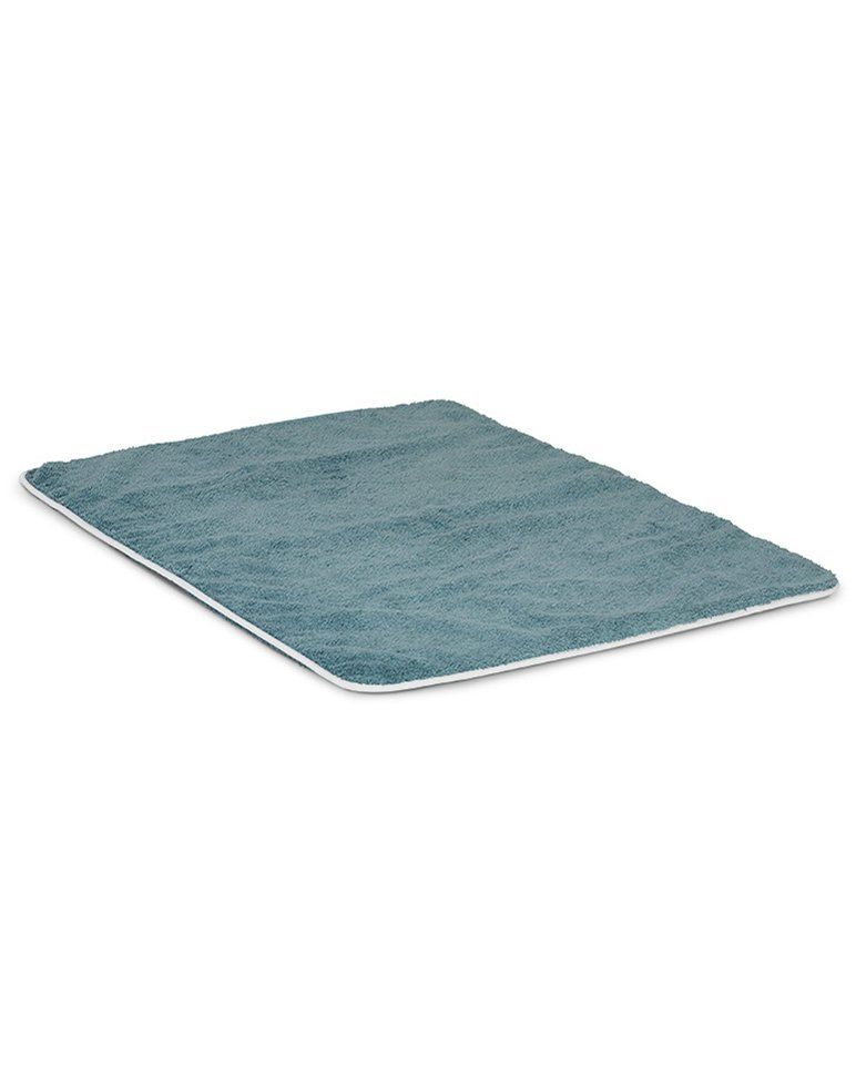 Tapis de bain | Bleu Chardin Liseré Blanc