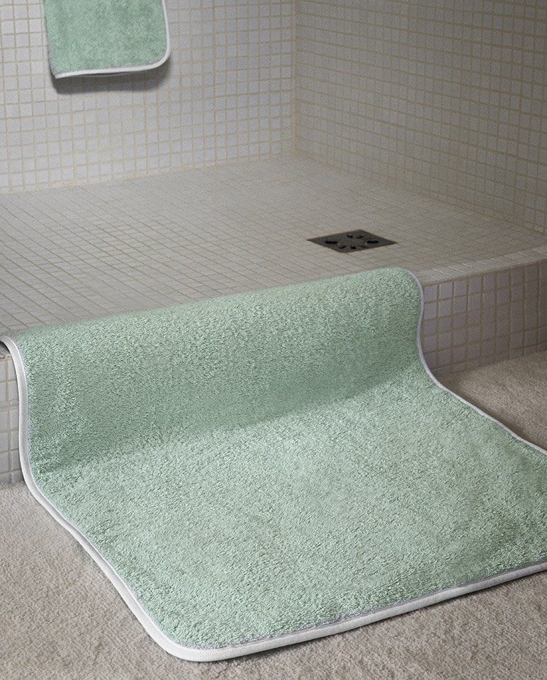 Bath Mat | Opal Green with White Border