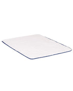 Tapis de bain | Blanc Liseré Bleu Cobalt
