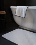 Bath Mat | White Storm Grey Border