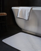 Bath Mat | White Storm Grey Border