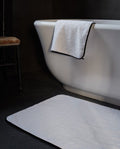 Bath Mat | White with Black Border