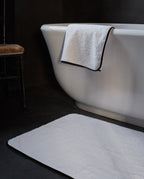 Bath Mat | White with Black Border