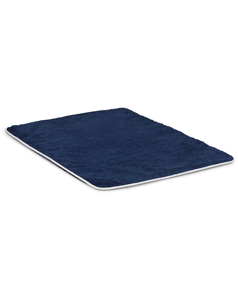 Tapis de bain | Bleu Nuit Liseré Blanc
