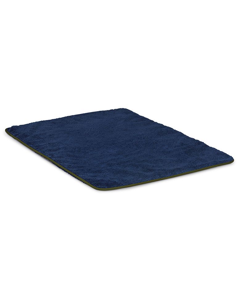 Tapis de bain | Bleu Nuit Liseré Kaki