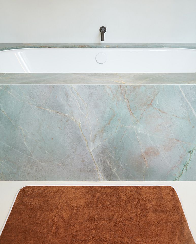 Tapis de bain | Caramel Liseré Blanc
