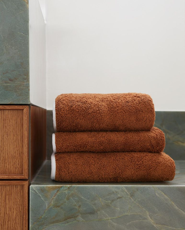 Tapis de bain | Caramel Liseré Blanc