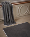 Bath Mat | Grey White Trim
