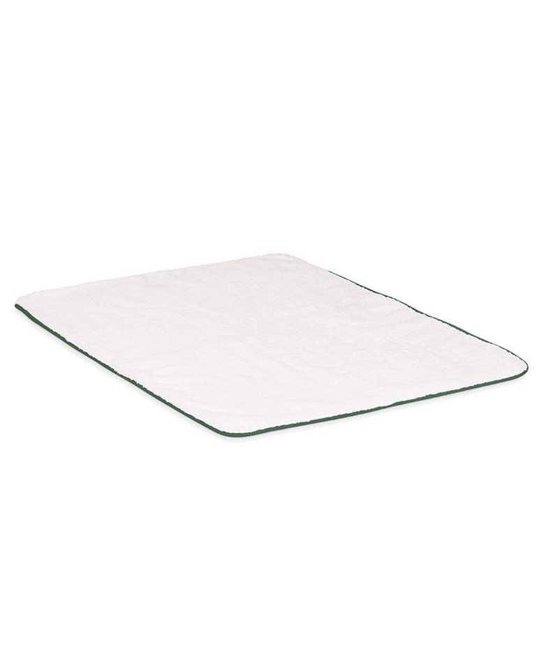 Tapis de bain | Blanc Liseré Vert Anglais