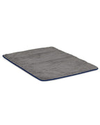Tapis de bain | Gris Liseré Bleu Cobalt