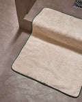 Bath Mat | Sand with English Green Trim