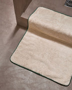 Bath Mat | Sand with English Green Trim