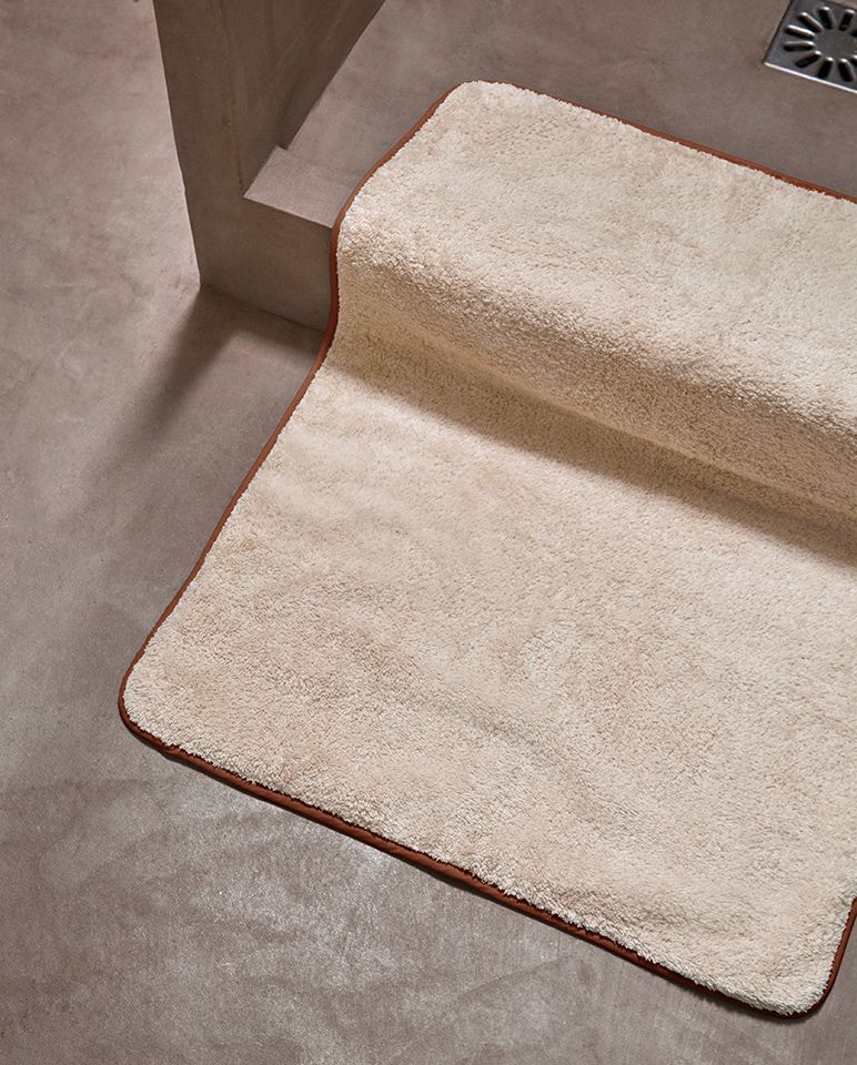 Tapis de bain | Sable Liseré Brun Auburn