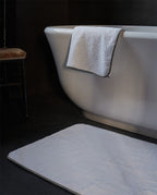 Bath Mat | White with Grey Trim