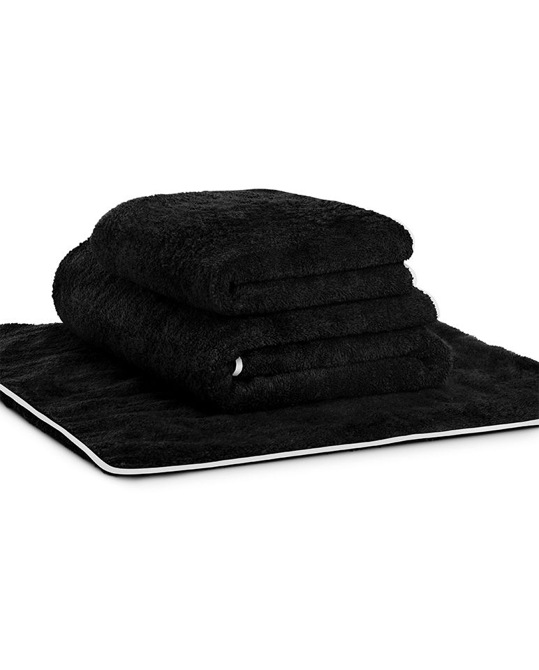 Tapis de bain | Noir Liseré Blanc