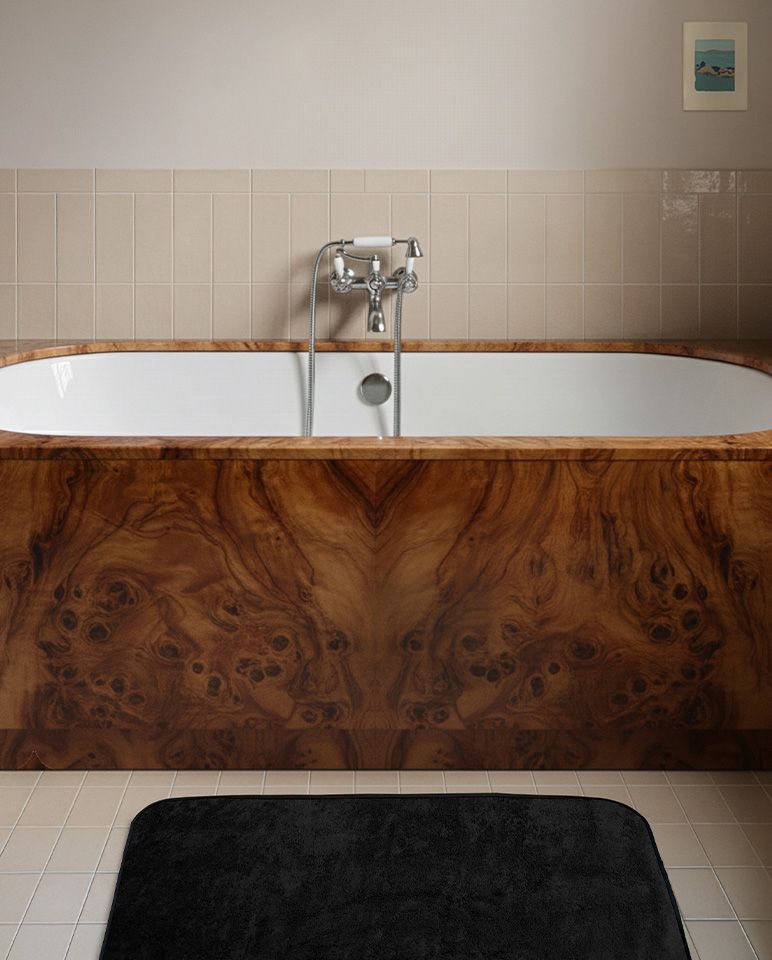 Tapis de bain | Noir Liseré Noir