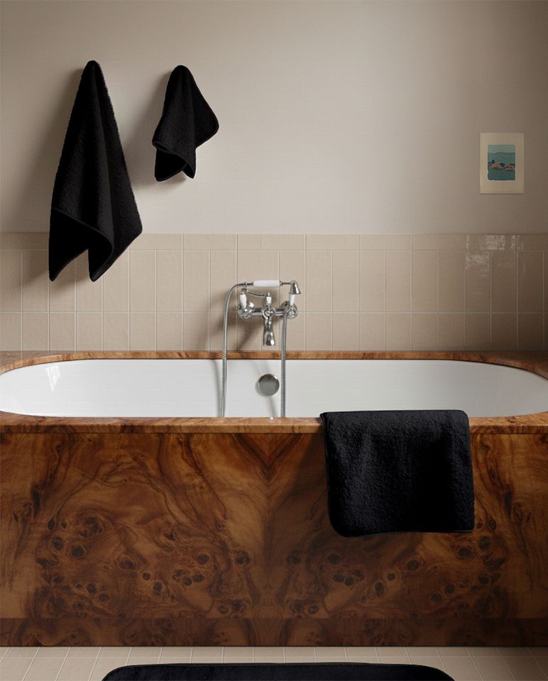 Tapis de bain | Noir Liseré Noir