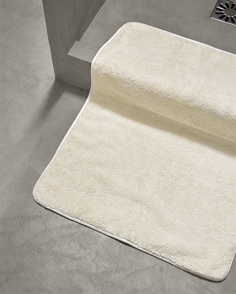 Tapis de bain | Ivoire Liseré Blanc